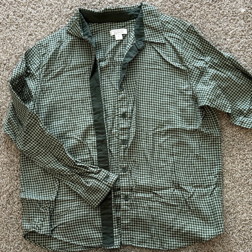 Christopher & Banks Houndstooth Button-Up Shirt